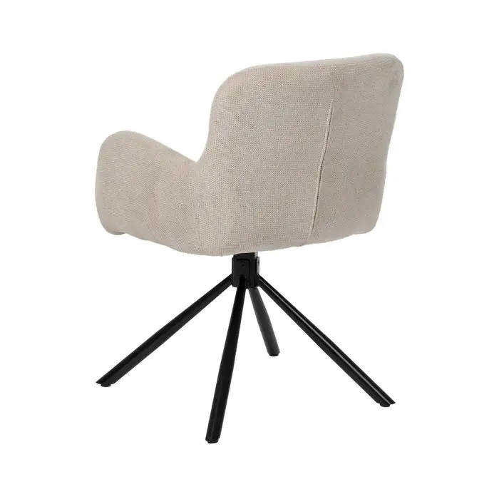 Silla Giratoria Tapizado Beige Metal, 62 X 65 X 82 Cm