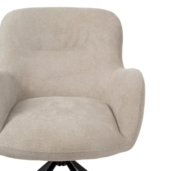 Silla Giratoria Tapizado Beige Metal, 62 X 65 X 82 Cm