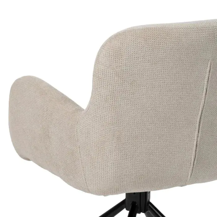 Silla Giratoria Tapizado Beige Metal, 62 X 65 X 82 Cm