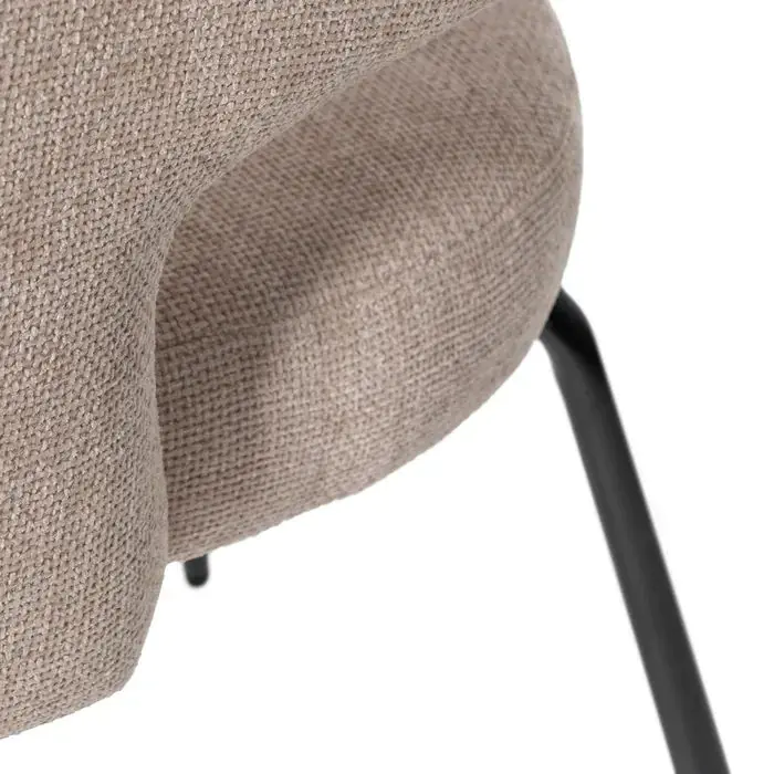 Silla Comedor Tapizado Beige Metal, 57 X 56 X 81 Cm