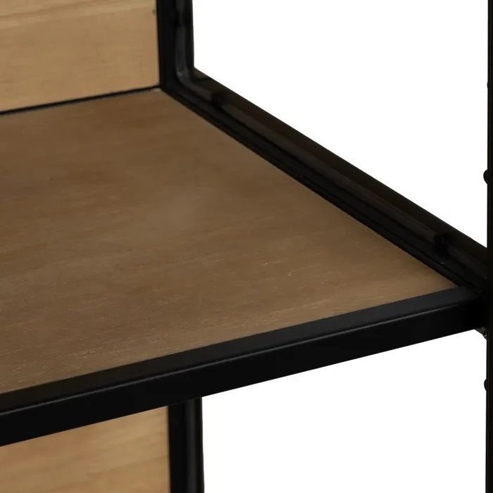Vitrina Diseño Negro Natural Hierro, 150 X 38 X 80 Cm