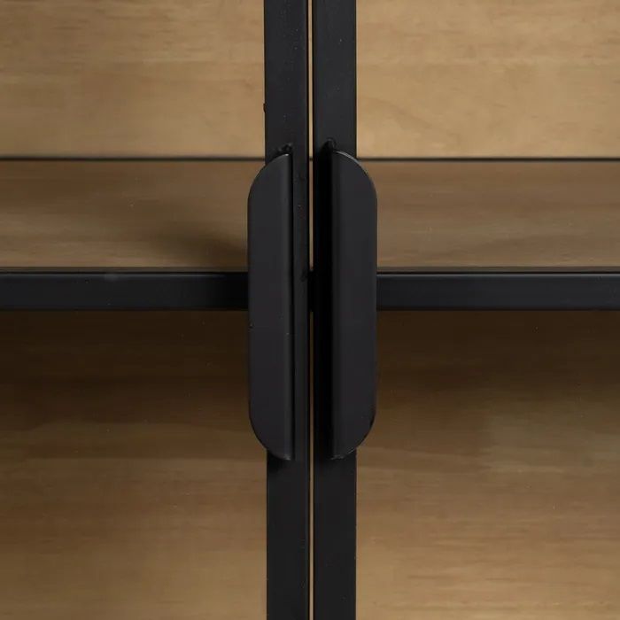 Vitrina Diseño Negro Natural Hierro, 150 X 38 X 80 Cm