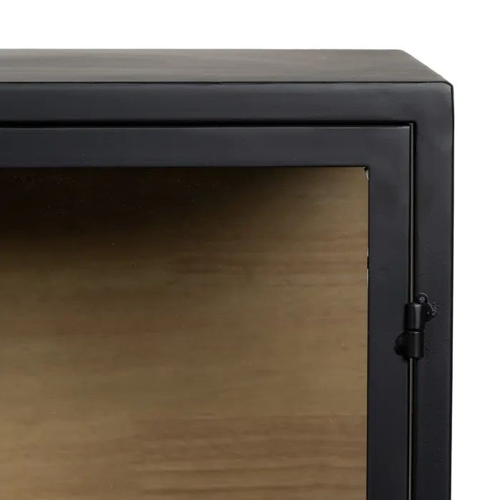 Vitrina Diseño Negro Natural Hierro, 150 X 38 X 80 Cm