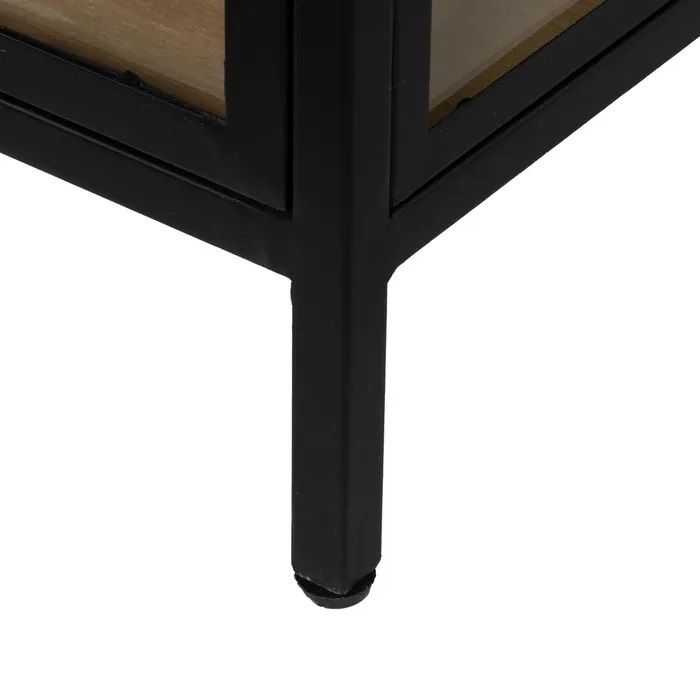 Vitrina Diseño Negro Natural Hierro, 150 X 38 X 80 Cm