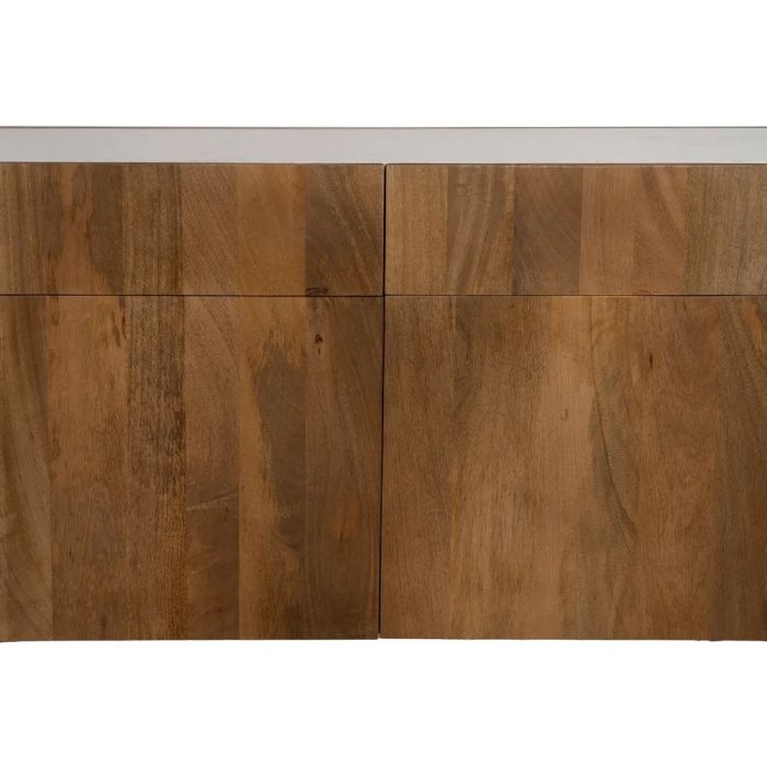 Aparador Mármol Blanco Madera Acacia Natural, 200 X 41 X 71 Cm