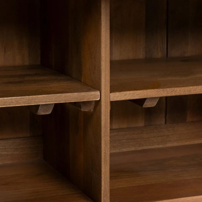 Aparador Mármol Blanco Madera Acacia Natural, 200 X 41 X 71 Cm