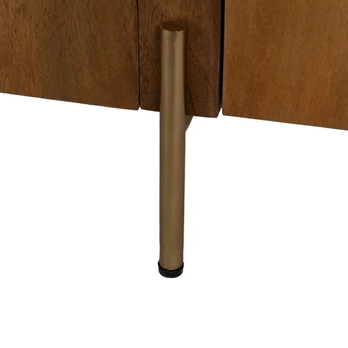 Aparador Mármol Blanco Madera Acacia Natural, 200 X 41 X 71 Cm