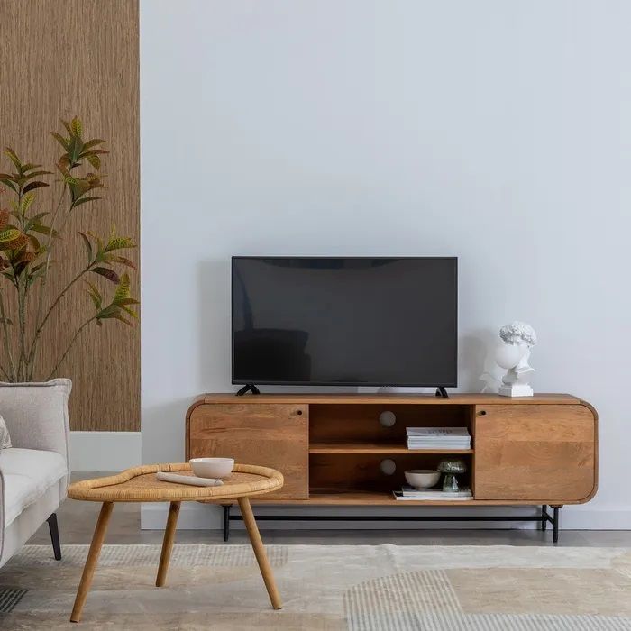Mueble TV Madera Mango Natural, 160 Cm
