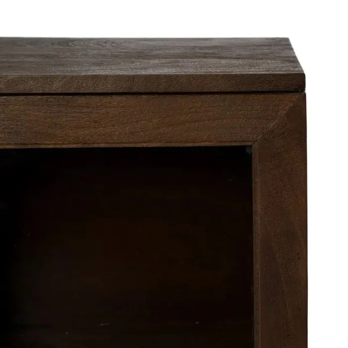 Aparador Marrón Puertas Vidrio Madera Mango, 180 X 35 X 87 Cm