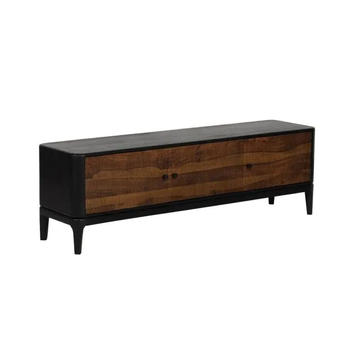 Mueble TV Madera Mango Sheesham Marrón Negro, 160 Cm