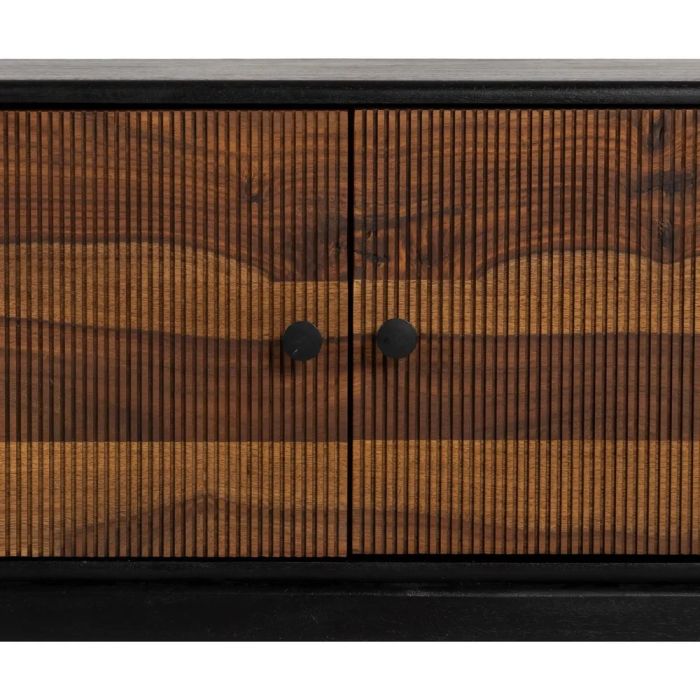 Mueble TV Madera Mango Sheesham Marrón Negro, 160 Cm