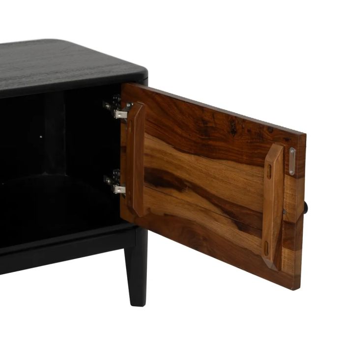 Mueble TV Madera Mango Sheesham Marrón Negro, 160 Cm