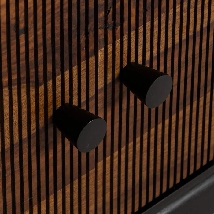 Mueble TV Madera Mango Sheesham Marrón Negro, 160 Cm