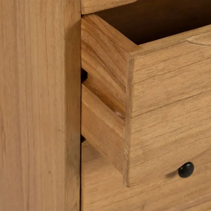 Cómoda Madera Natural 8 Cajones, 140 Cm