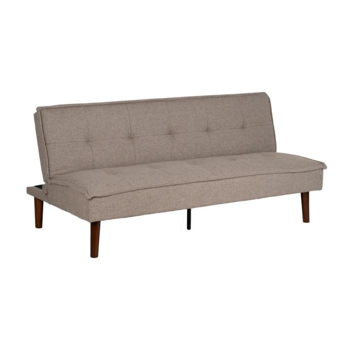 Sofá Cama Beige Madera Eucalipto Hierro, 181 X 88 X 85'50 Cm