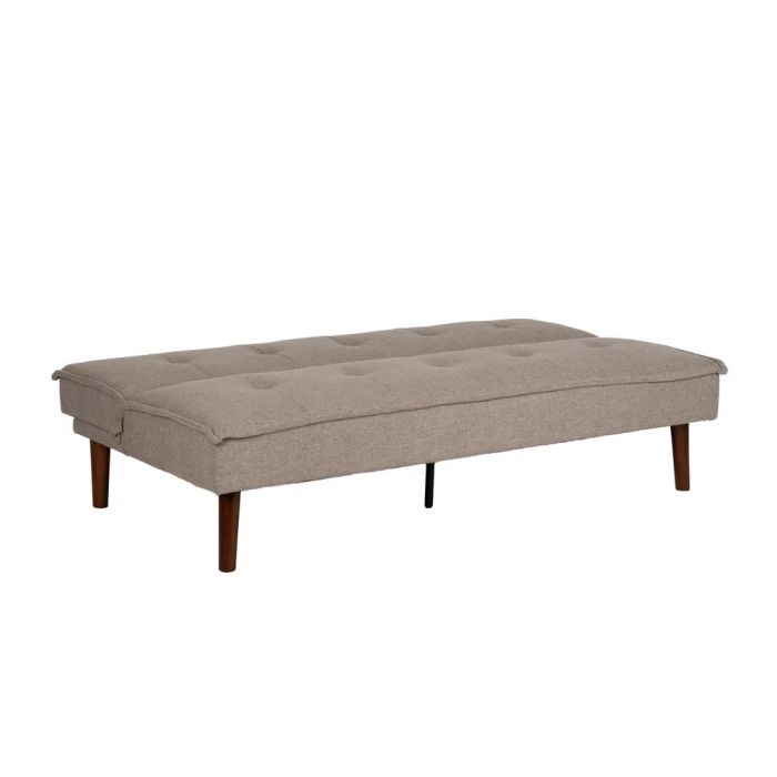 Sofá Cama Beige Madera Eucalipto Hierro, 181 X 88 X 85'50 Cm