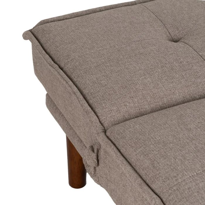 Sofá Cama Beige Madera Eucalipto Hierro, 181 X 88 X 85'50 Cm
