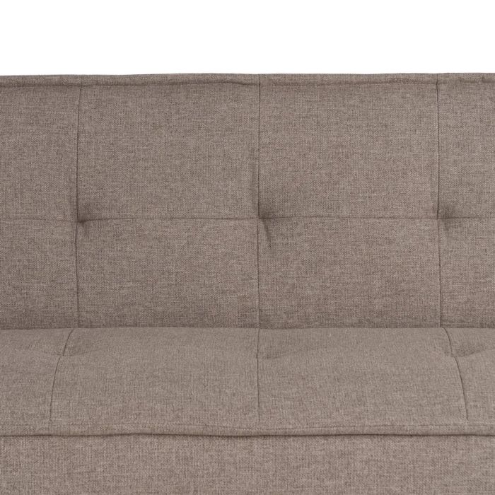 Sofá Cama Beige Madera Eucalipto Hierro, 181 X 88 X 85'50 Cm