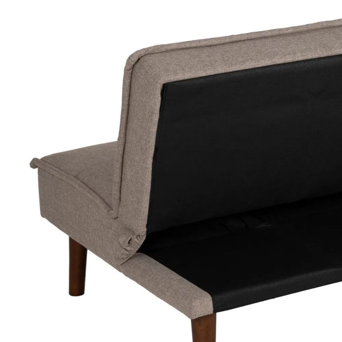 Sofá Cama Beige Madera Eucalipto Hierro, 181 X 88 X 85'50 Cm