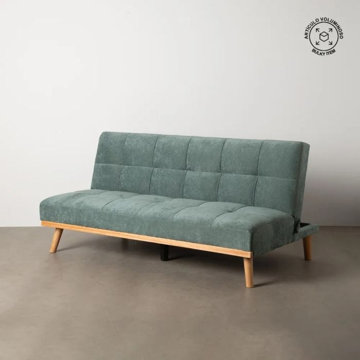 Sofá Cama Chenilla Verde Madera Eucalipto, 178 X 94 X 86 Cm