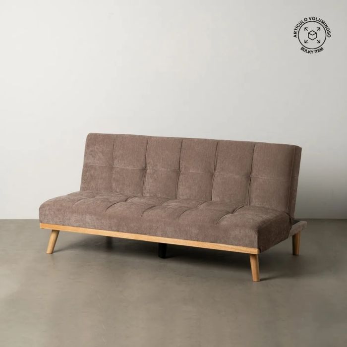 Sofá Cama Chenilla Taupe Madera Eucalipto, 178 X 94 X 86 Cm