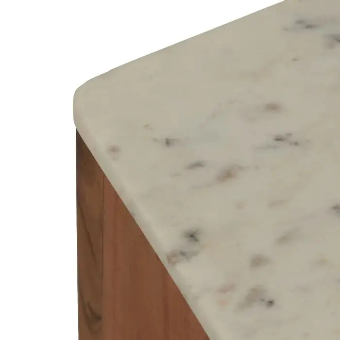 Mueble TV Natural Madera Acacia Mármol, 141 X 41 X 45 Cm