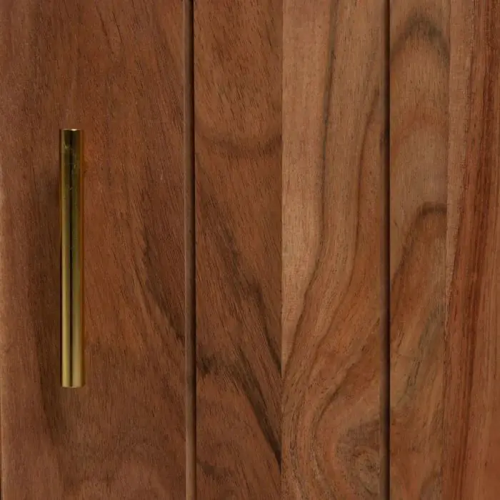 Mueble TV Natural Madera Acacia Mármol, 141 X 41 X 45 Cm