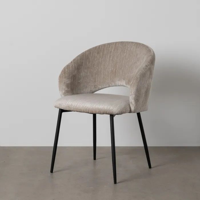 Silla Comedor Tapizado Gris Claro Metal, 58 X 60 X 80'50 Cm