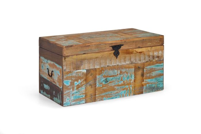 Baúl madera multicolor tapa superior