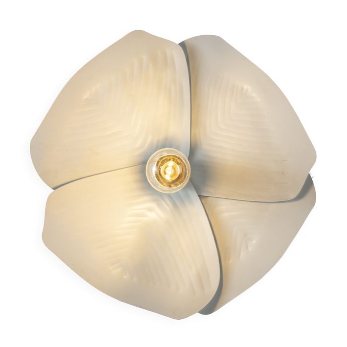 Aplique Metal Blanco Envejecido, 28x28x9.