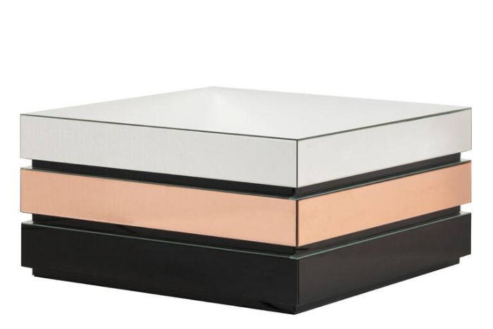 Mesa centro aurham espejo blanco negro cobre