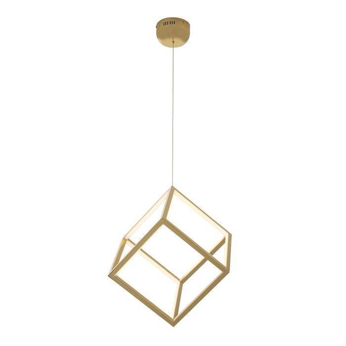 Lámpara Colgante Clásica en Metal Dorado.