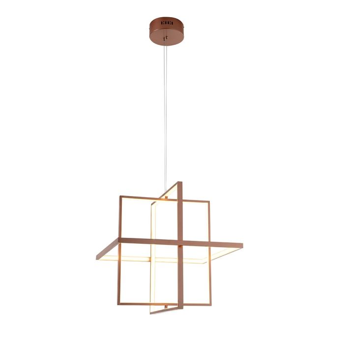 Lámpara colgante Escultórica de Metal Cobre.