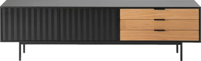 MUEBLE TV SIERRA 2P3C NEGRO/ROBLE CLARO