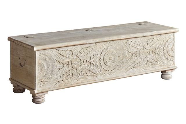 Arcón madera blanco tapa superior