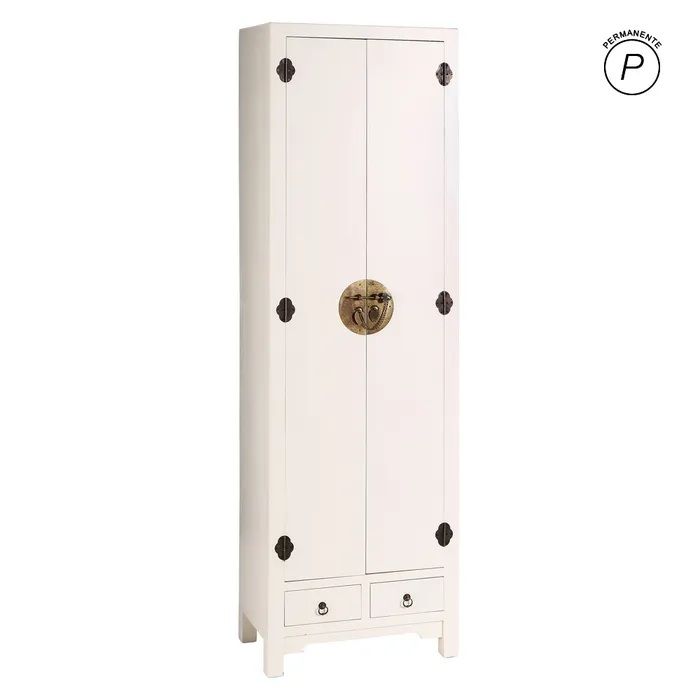 Armario oriental blanco 2 puertas 2 cajones