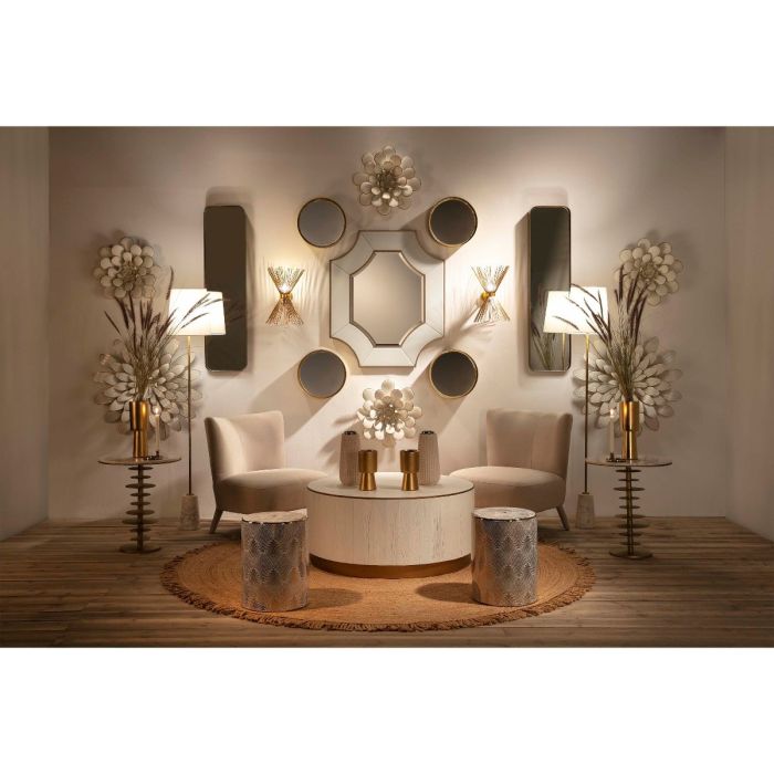Aplique de Pared Metal Dorado, 43 Cm