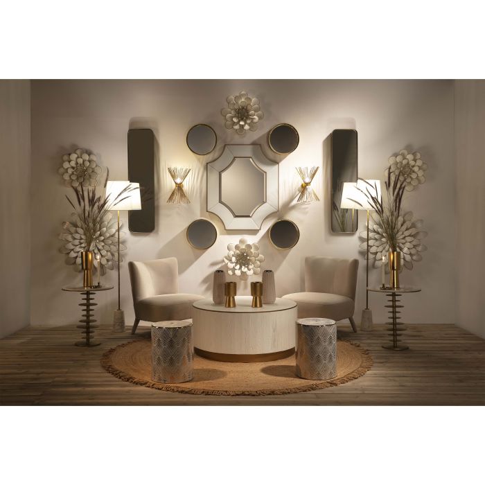 Aplique de Pared Metal Dorado, 43 Cm