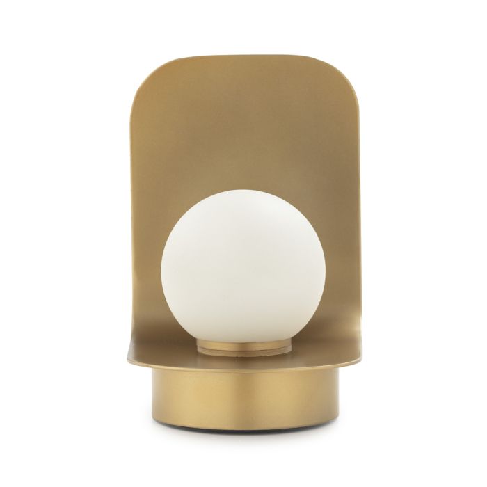 Lámpara de Sobremesa 15x13x19 Metal/Cristal -- Dorado/Blanco Escarcha
