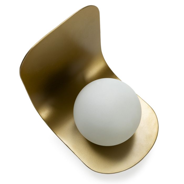 Lámpara de Sobremesa 15x13x19 Metal/Cristal -- Dorado/Blanco Escarcha
