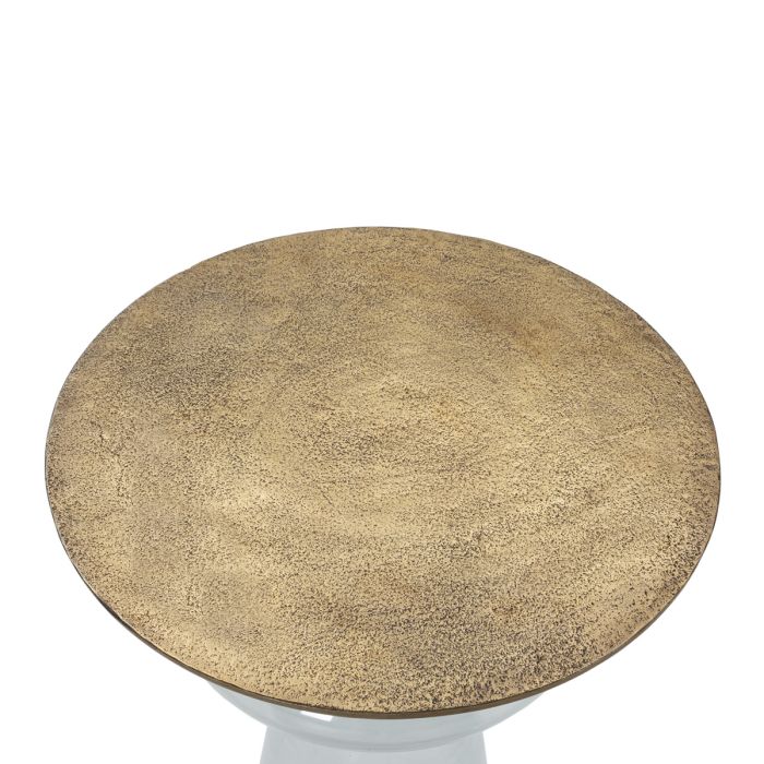 Mesa Auxiliar 42x42x63 Metal/Cristal -- Dorado Antique