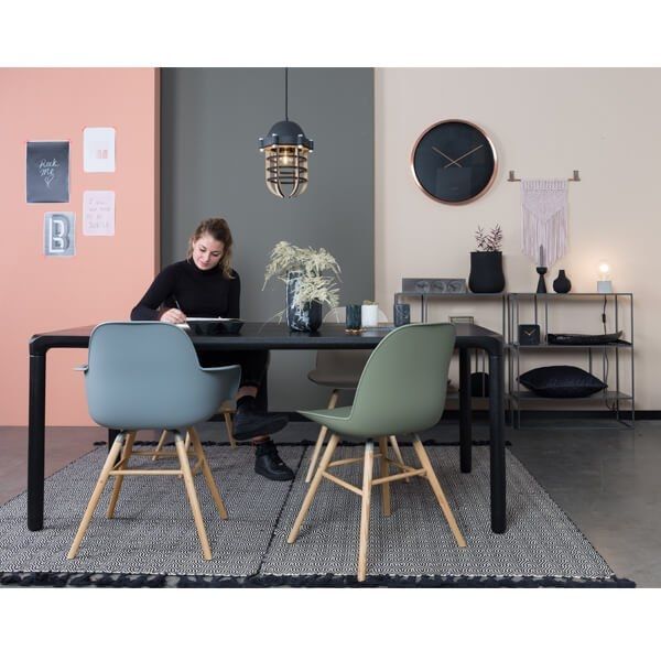 Mesa Comedor Negro Madera Fresno, 220 Cm
