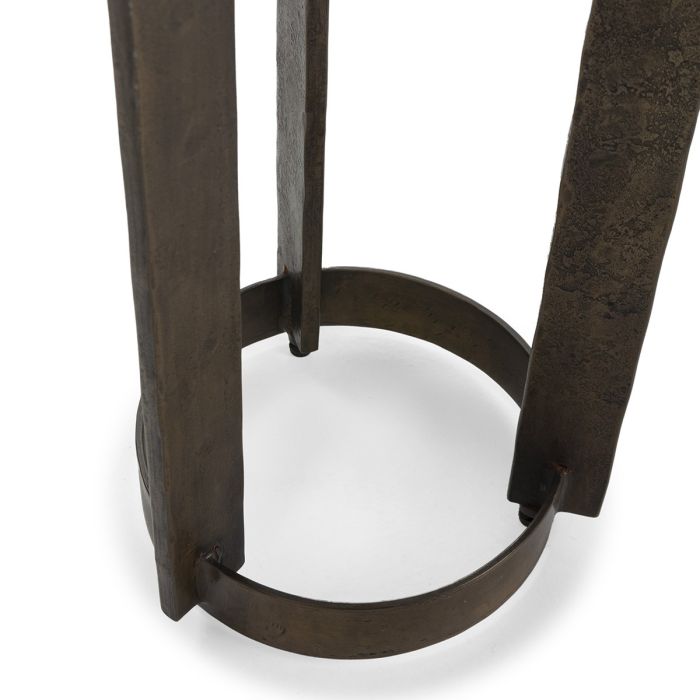 Mesa Auxiliar 25x25x61 Metal/Mármol -- Dorado Antique/Blanco