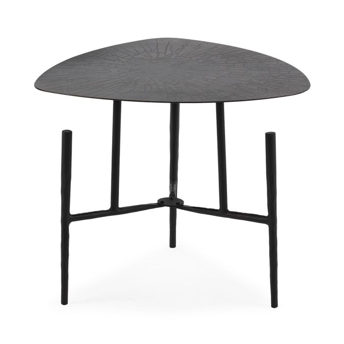 Mesa Auxiliar Triangular Metal Negro, 52 Cm