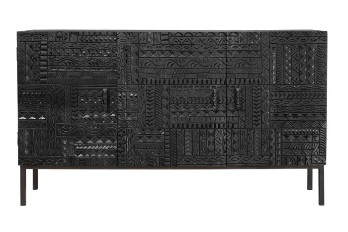Aparador Tallado Africano Estilo Oriental, 150 Cm 