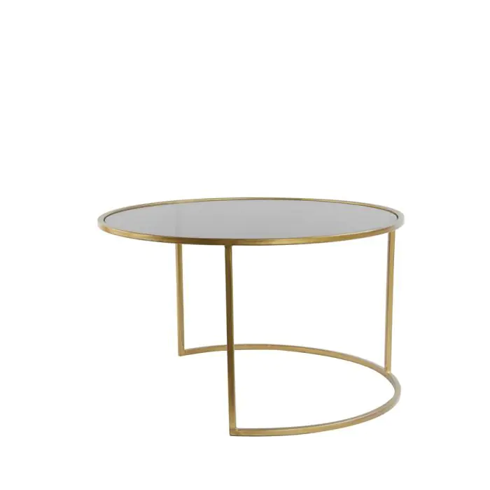 J/2 Mesas Centro Vidrio Ahumado Metal, Ø75 Cm
