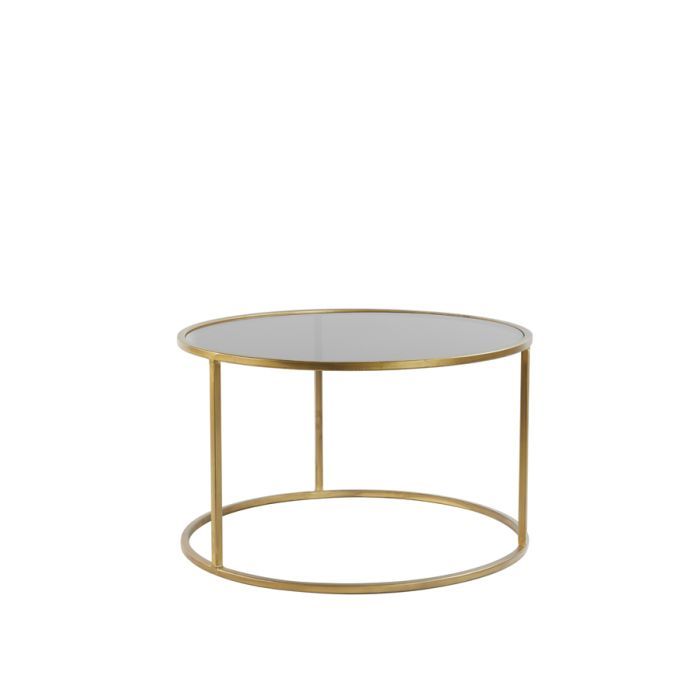 J/2 Mesas Centro Vidrio Ahumado Metal, Ø75 Cm