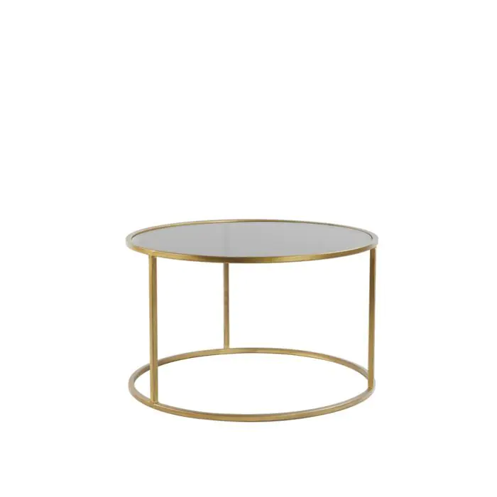 J/2 Mesas Centro Vidrio Ahumado Metal, Ø75 Cm