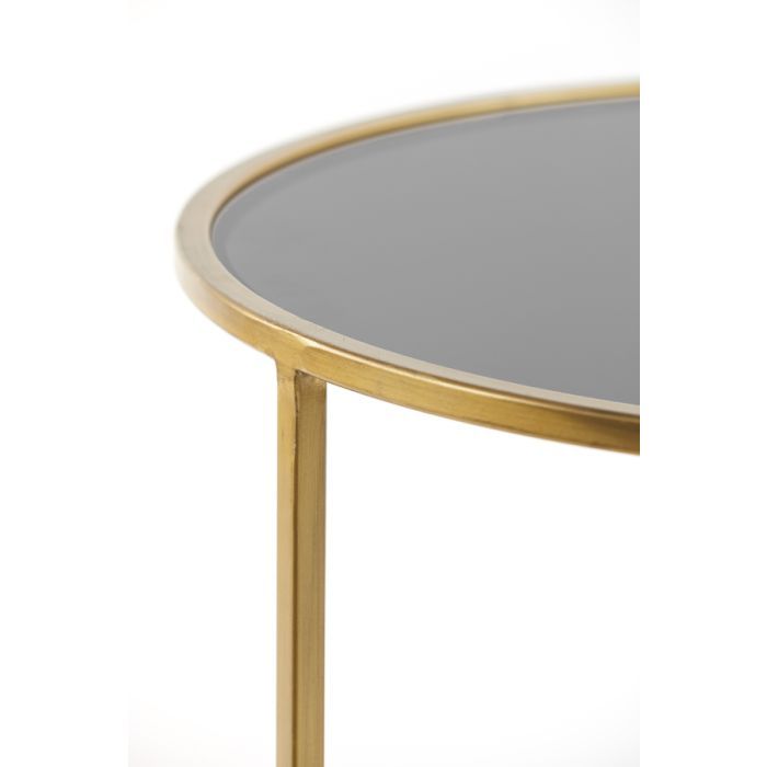 J/2 Mesas Centro Vidrio Ahumado Metal, Ø75 Cm