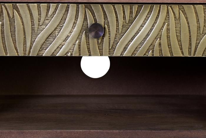 Mueble TV Madera Mango Bronce Repujado, 140 Cm